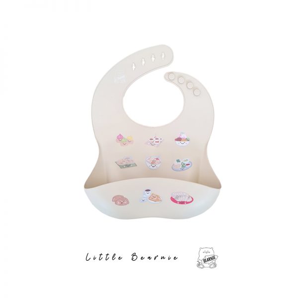 LittLittle Bearnie Silicone Bib - SG Local Foodies | Little Bearniele-Bearnie-Silicone-Bib---SG-Local-Foodies-Latte