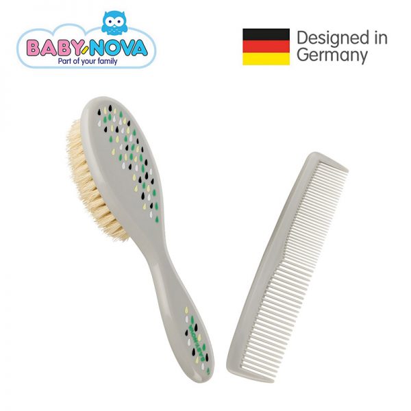 33225 Baby Nova Brush & Comb Set with Natural Bristles (1) - Baby Nova - Oceanokidz