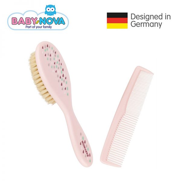 33225 Baby Nova Brush & Comb Set with Natural Bristles (3) - Baby Nova - Oceanokidz