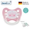 Dentistar Tooth-friendly Flat Pacifier (6-14 months) size 2 with protective cap - Pink Crown (1)