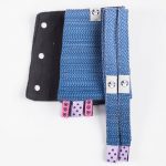 LennyLamb Drool Pads & Reach Straps Set - Little Herringbone Ombre Blue (60� cotton, 40� polyester)4 (1)