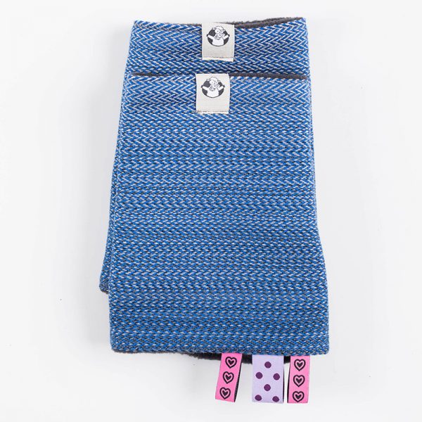 LennyLamb Drool Pads & Reach Straps Set - Little Herringbone Ombre Blue (60� cotton, 40� polyester)4 (3)