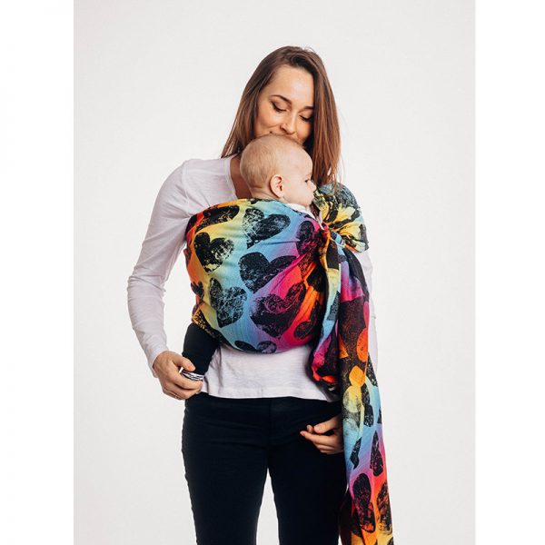 LennyLamb Ring Sling - Lovka Rainbow Dark (Jacquard Weave 100% Cotton) (2)