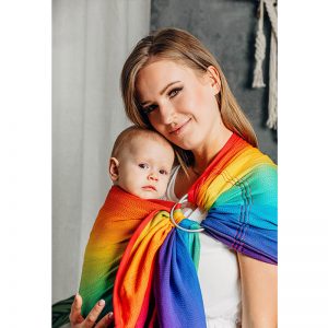 LennyLamb Ring Sling with Gathered Shoulder - Rainbow Baby (Jacquard Weave 100% Cotton) (3)