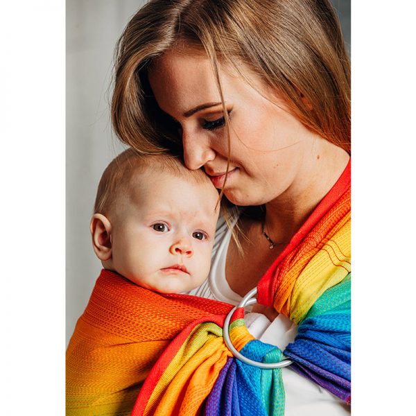 LennyLamb Ring Sling with Gathered Shoulder - Rainbow Baby (Jacquard Weave 100% Cotton) (4)