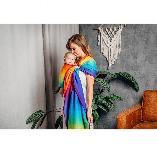 LennyLamb Ring Sling with Gathered Shoulder - Rainbow Baby (Jacquard Weave 100% Cotton) (6)