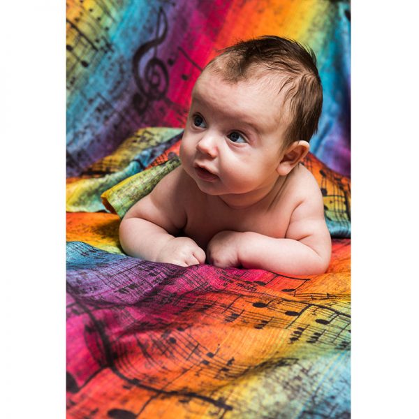 Lennylamb Swaddle Blanket 120x120cm - Symphony Rainbow Dark (3)