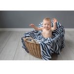 Lennylamb Swaddle Blanket Set 120x120cm - Zebra Navy Blue & White, Giraffe Brown & Cream (5)