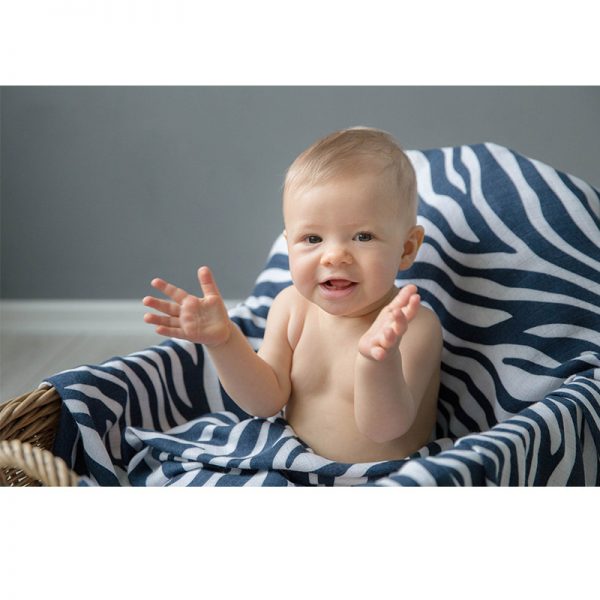 Lennylamb Swaddle Blanket Set 120x120cm - Zebra Navy Blue & White, Giraffe Brown & Cream (6)