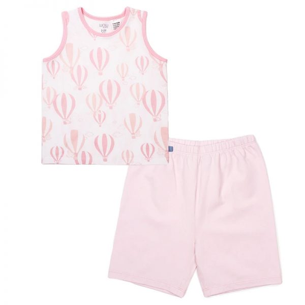 Love From Above Hot Air Balloon Toddler Sleeveless Set (Pink) (1)