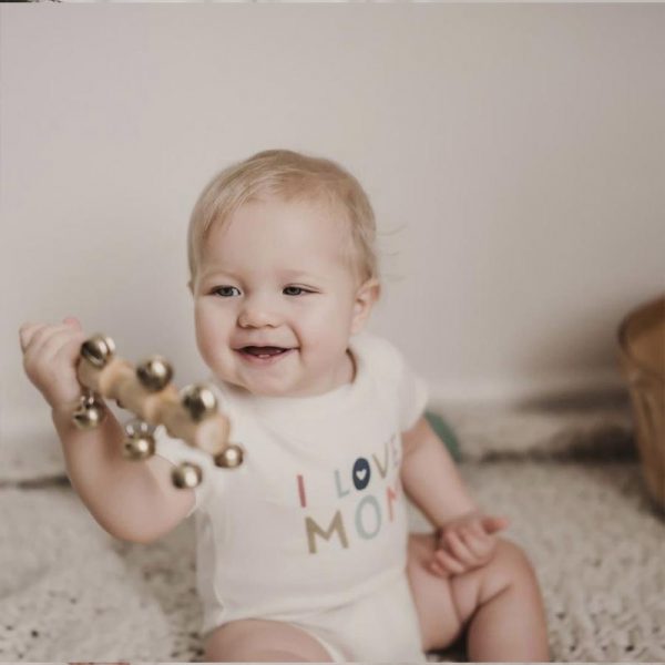 I LOVE MOM ORGANIC BODYSUIT (5) - Baby Bunnies