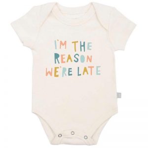 Im The Reason We're Late Organic Bodysuit (1) - Baby Bunnies