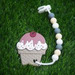 Teether - Ice Cream Option 2 (Grey Yellow White Beads)