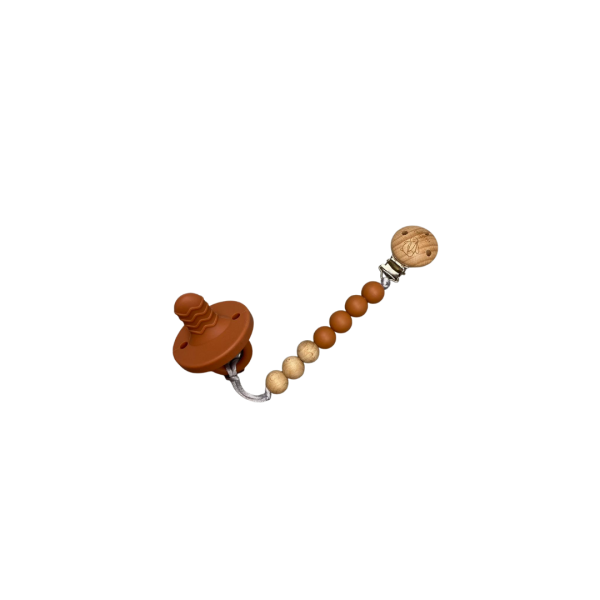 Pacifier & Clip - Brown